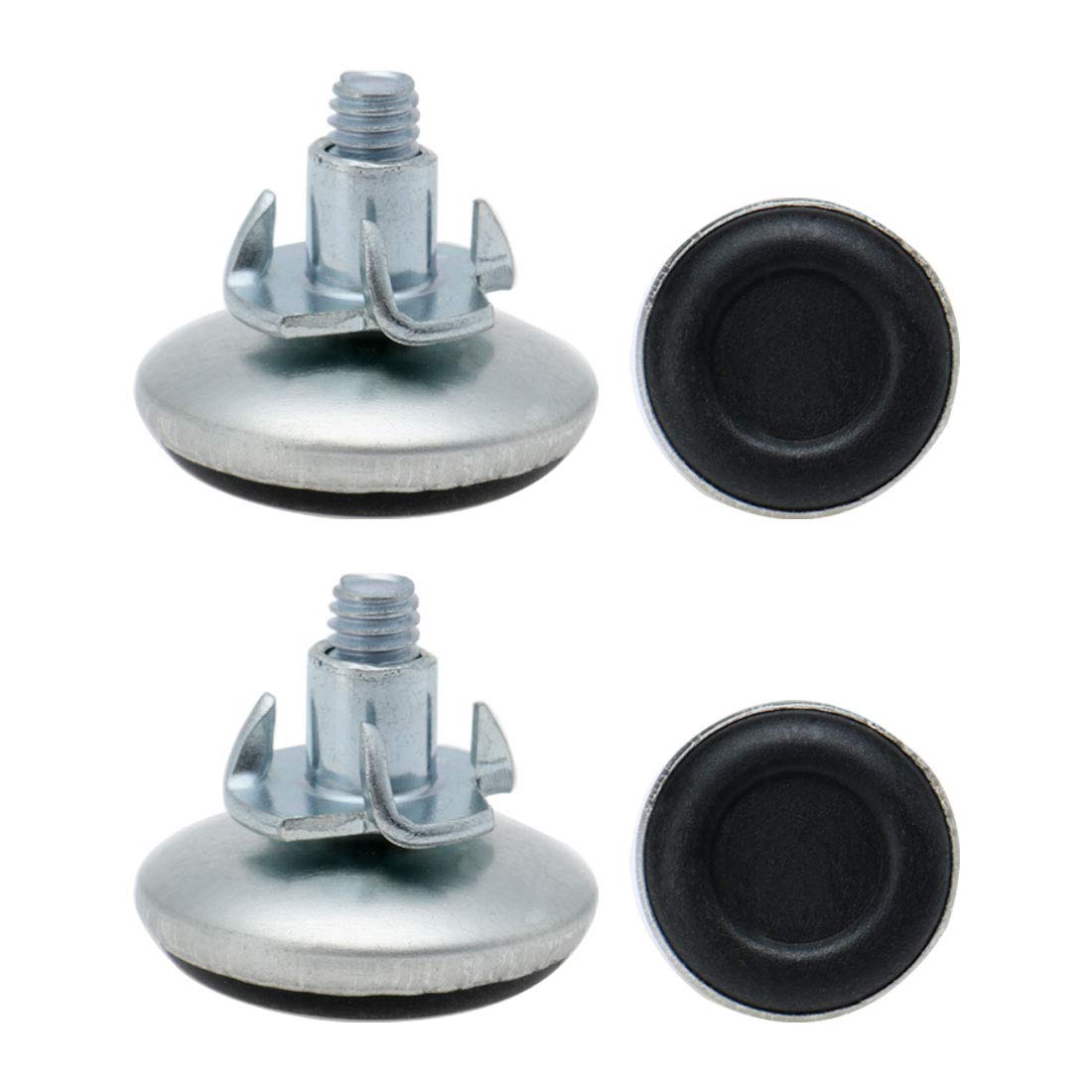 sourcingmap M8 x 15 x 30mm Screw on Furniture Glide Leveling Feet Prevent Scratch Adjustable Leveler with T-Nuts for Table Leg 4pcs