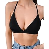 Plunge Triangle Bralettes for Women No Padding Smooth Wireless Sexy Bra Everyday Convertible