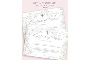 Baptism Certificates for Church: Certificates of Baptism for Kids and Adults | Floral Greenery Christening Certificates