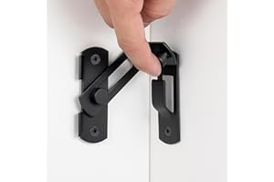 Wocoe 3 Packs 90 Degree Flip Latch, Matte Black Premium Right Angle Gate Latches for Enhanced Security and Privacy on Sliding Barn Doors,French Doors,Closets,Wine Cabinets,and More