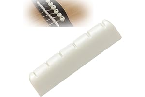 Real Bone Guitar Nut - 42mm, Pre-Slotted - Fits Strat & Tele Style Electric Guitars - Hordion Brand - 6 String, Flat Bottom (