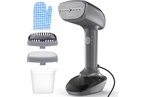 NTAYDZSW Powerful Handheld Fabric Steamer - 1800W with Fast Ceramic Heat-Up Plate, 2-in-1 Ironing & Wrinkle Remover, Steam Nozzle, Lint Brush - Gray, for US 120V Only