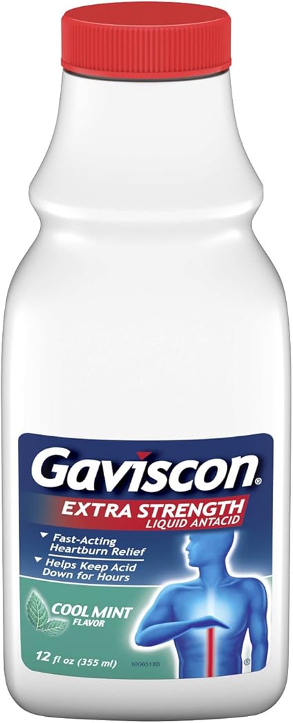 Amazon Com Gaviscon Extra Strength Cool Mint Liquid Antacid For gaviscon extra strength cool mint liquid antacid for fast acting heartburn relief 12 ounce