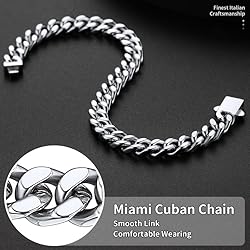 Man Curb Cuban Chain Bracelet 7mm 23cm 316L
