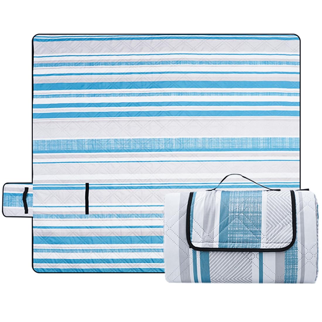 HOTLIKE Picnic Blanket Waterproof 200 x 200 CM, Extra Large Picnic Rug with Carrying Handle, Outdoor Picnic Mat | Machine Washable | Sandproof | Heatproof Portable Travel Park Beach Mat
