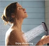 Hairstore Black Square High Pressure Shower Head Handheld Rainfall Water Saving view 3