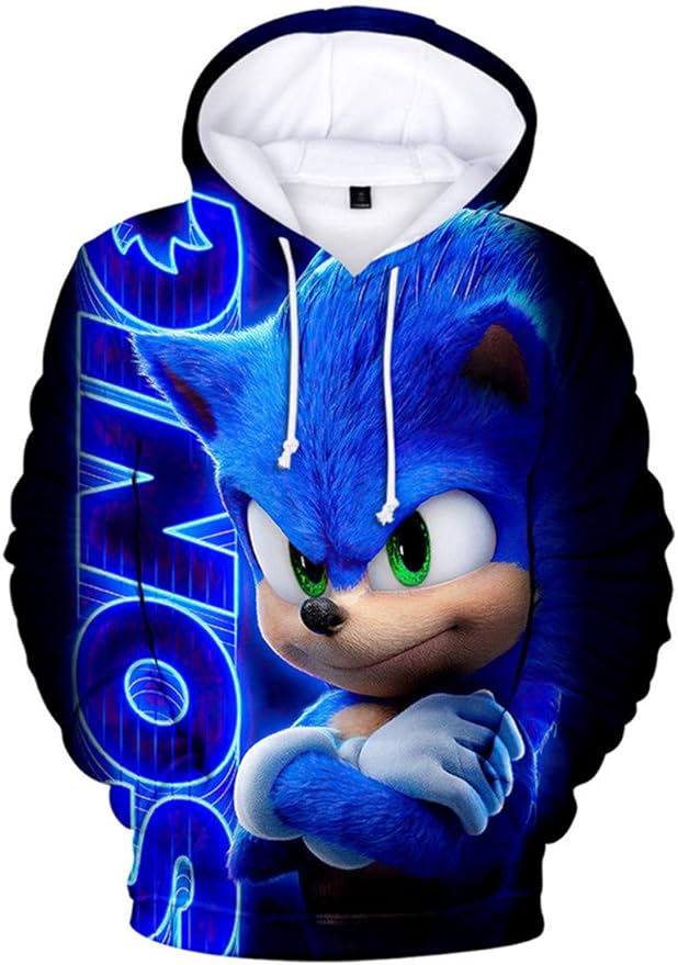 Kids Boys 3D Hoodies Anime Sonic The Hedgehog Cosplay Costume Casual