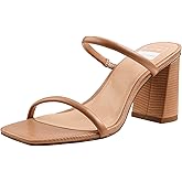 BCTEX COLL Women's High Heeled Sandal Two Strap Square Toe Slip on High-heeled Sandal High Heel Sandal Comfortable for Women