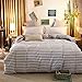 ZHIMIAN Reversible 3 Piece Striped Print Duvet Cover Set with Zipper Closure(1 Duvet Cover + 2 Pillow Shams),Ultra Soft(king Gray)