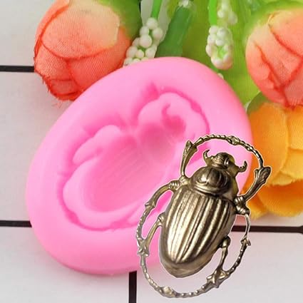 Hgfjg 3d Scarabee Beetle Gateau Silicone Moule Insecte Gateau Decoration Outilchocolat Bonbons Cupcake Cuisson Moules Amazon Fr Cuisine Maison