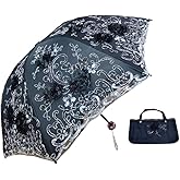 Zmgmsmh Foldable Lace Parasol Travel Sun Rain Umbrella Compact Anti UV Resistance Princess Sun Umbrella for Women & Girls