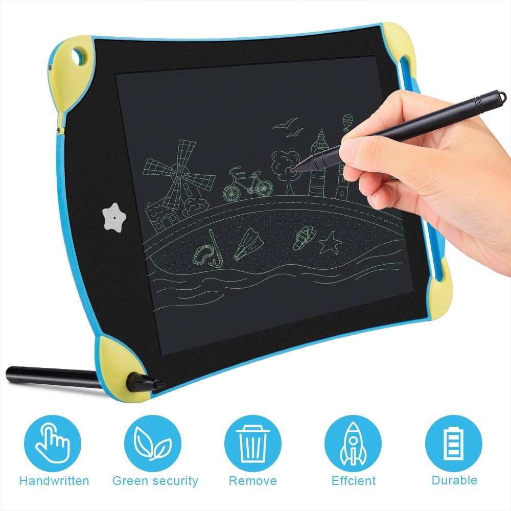 LCD Writing Tablets for Kids, 8.5 Inch Graphic Board, Doodle Drawing E Paper Pad for Adults (blue)