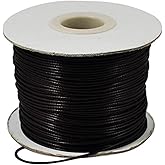 185 Yards Korean Waxed Polyester Cord Threads Black Wax Braided Cord Beading String Wire Bracelet Necklace Cord 0.8mm for Macrame Jewelry Making Supplies