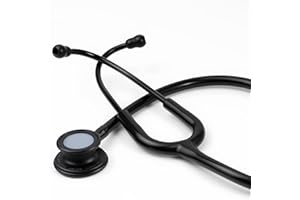 SCIAN Dual Head Stethoscope with Ear Tips, Professional Stethoscopes for Doctors, Nurses, Medical Nursing Students, Clinical Student Use, Classic Stainless Steel Stethoscope Kit, Black Tube