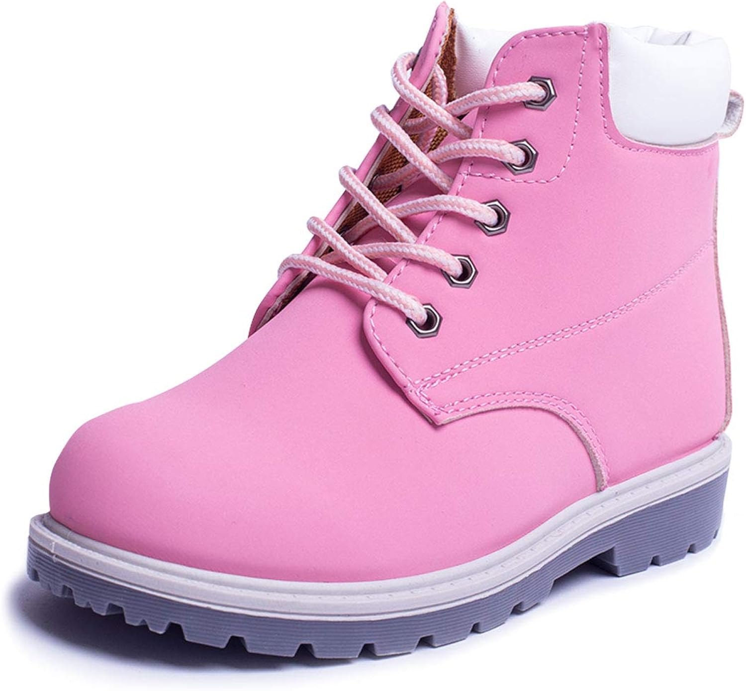 Jabasic Kids Lace Up Boots Boys Girls Waterproof Outdoor Work Boots