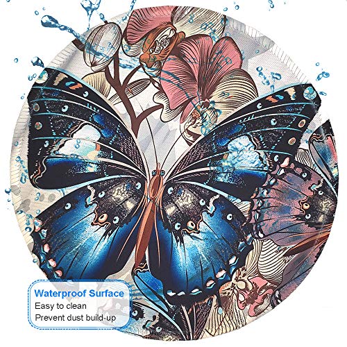 BOSOBO Mouse Pad, Round Butterfly Mouse Mat, Cute Mousepad with Designs, Small Non-Slip Rubber Mouse Pad with Stitched Edges, Customized Mouse Pad for Women Girls Office Computer Laptop Travel Working - Thumbnail 5