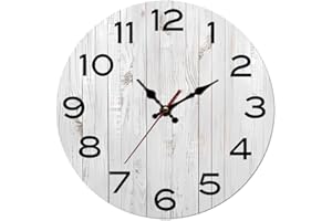 Wall Clock 8 Inch Battery Operated Silent Non Ticking Simple Vintage Retro Decorative for Bedroom Living Room Kitchen Home Ba