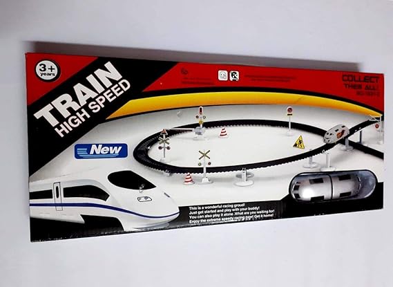 CkTech High Speed Metro with flyover Track Battery Operated Train (Silver)