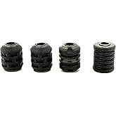 Dynamic EDC Beads - Double Barrel Plus Two Blackout Pack - Carbon Fiber Infused EDC Bead Pack - with Metal cores (Four Piece Set 18mm by 14.7mm, 6mm Metal core) - Black Tactical Lanyard Bead kit