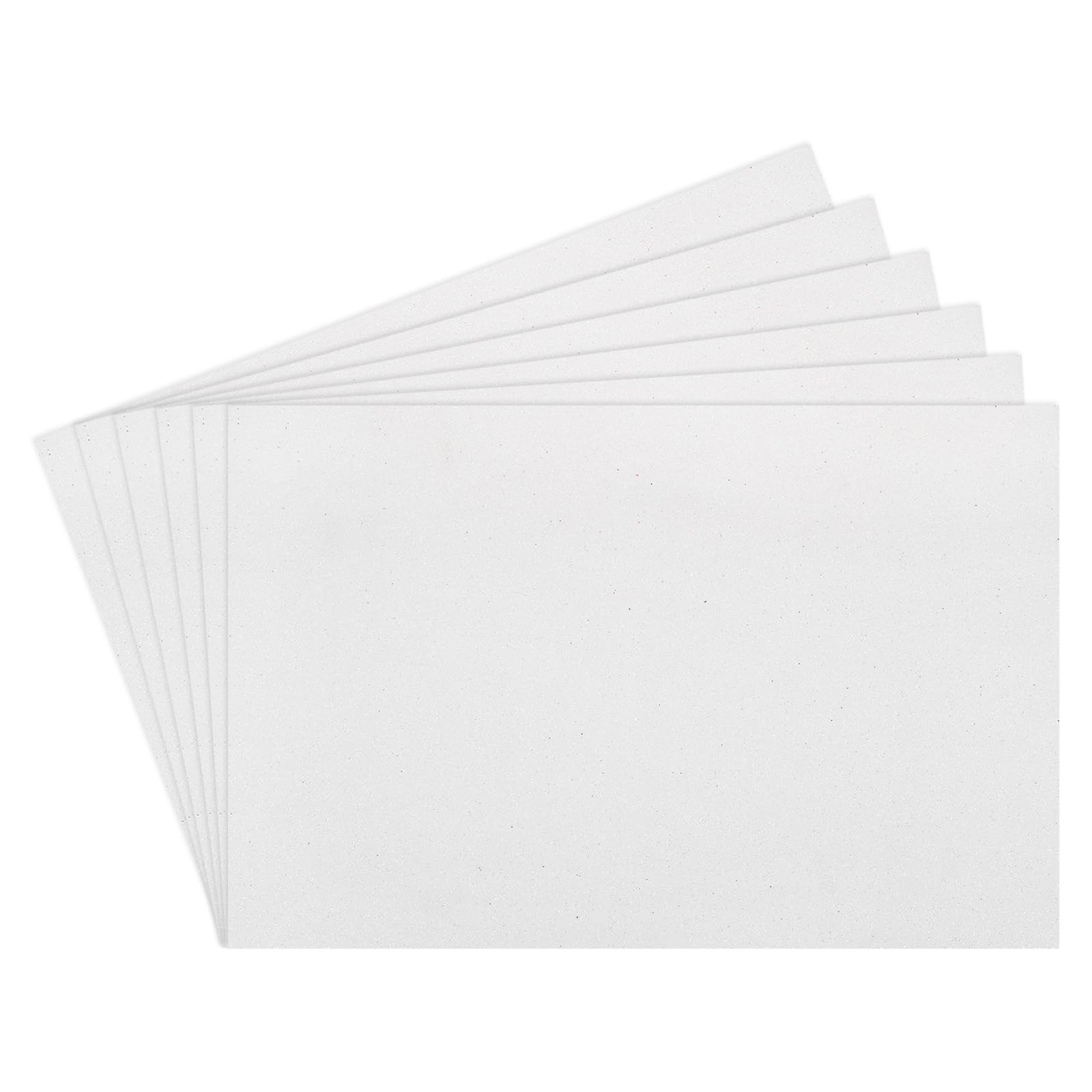 Rebower 6Pcs Foam Sheets Crafts Glitter Foam Arts Paper 12 x 8 x 5/64 Inch [for Crafts Project, Scrapbooking, DIY, Party Handicraft, Costumes]-30cm x 20cm x 2mm / White