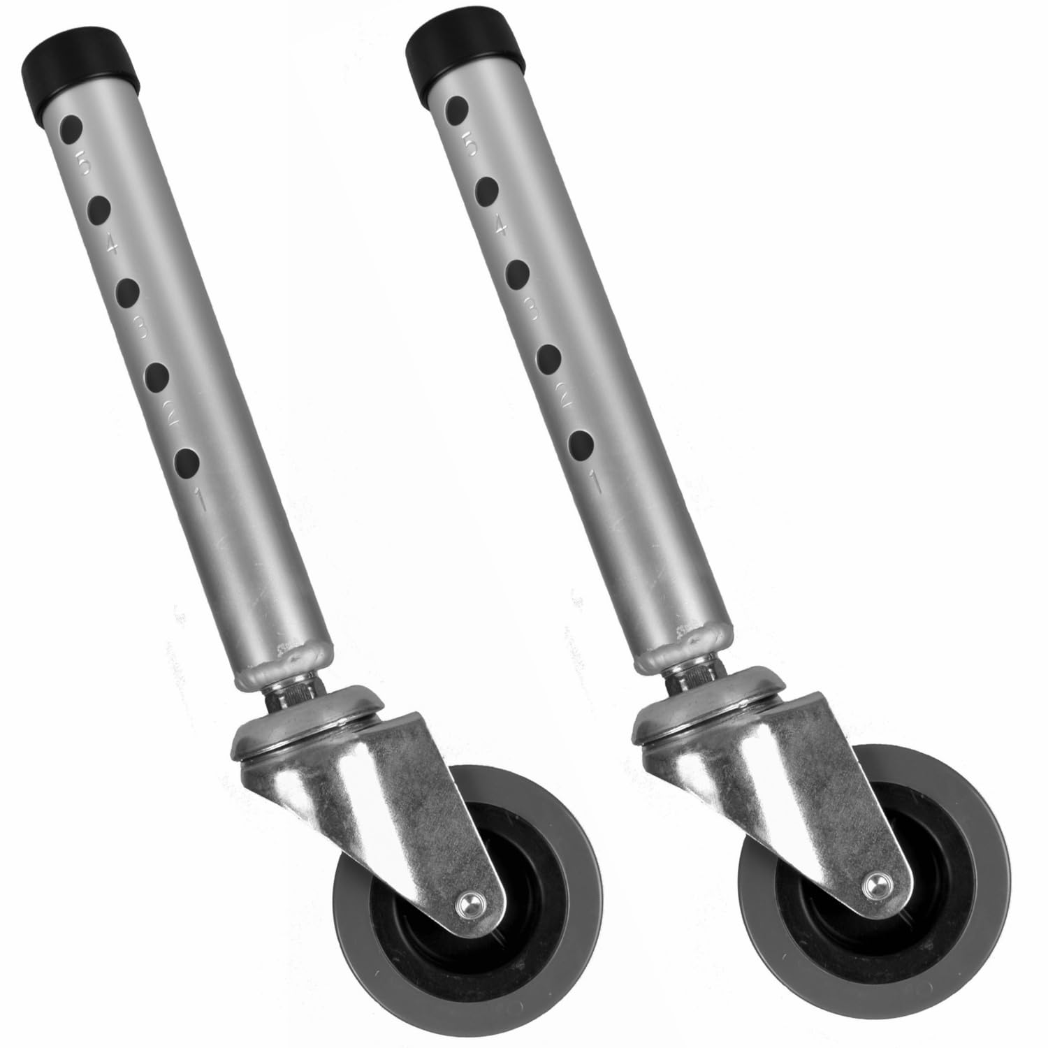 Photo 1 of Walker Wheels, Universal Rotating Adjustable Height Replacement Walker Caster, Swivel Walker Wheel Replacement Feet Parts Rollator Accessories (Pack of 2)