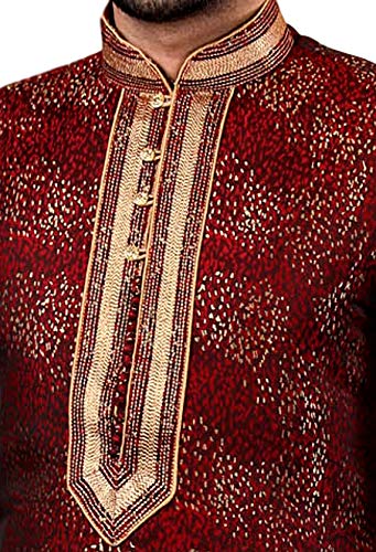 Tathastu Mens Kurta Pyjama Set 1951B Maroon -36