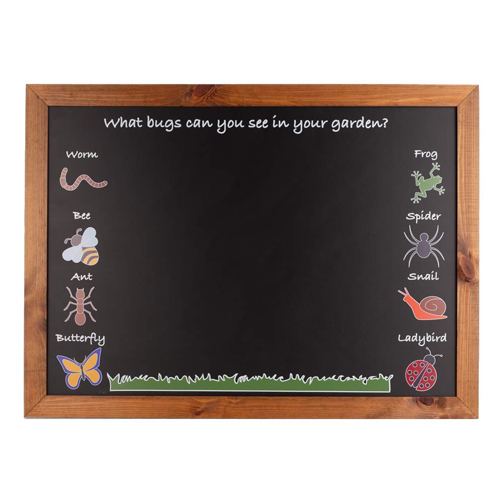 Chalkboards UK WC055 Garden Bug-Kids Large Indoor/Outdoor Chalkboard (A1), Black, 900 x 662 x 20mm