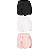 EXARUS Girls Athletic Shorts Sport Workout Track Cheer Youth Running Gym Active 2 in 1 Dolphin for Kids Tween 6-14Y