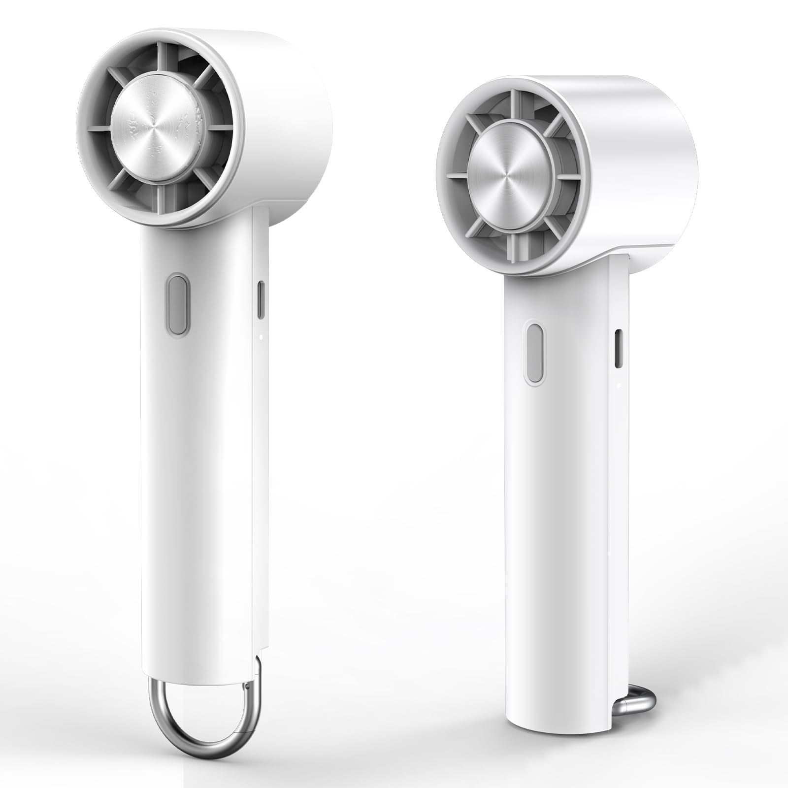 Minthouz Handventilator, ultraleiser tragbarer Tischventilator mit 5 Geschwindigkeiten, 2000mAh Akku & USB-C, 16°C Sofortkühlung, klappbare Halterung, ideal für Reisen, Zuhause & Büro
