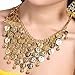 ZLTdream Belly Dance Gypsy Jewelry Accessories Dancing Necklace+Earrings 3pcs/set Gold