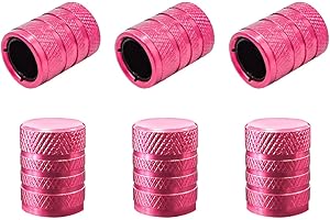 JUSTTOP 6 PCS Car Tire Valve Stem Caps, Anodized Aluminum Corrosion Resistant Wheel Stem Valve Dust Caps, Tyre Stem Air Caps 