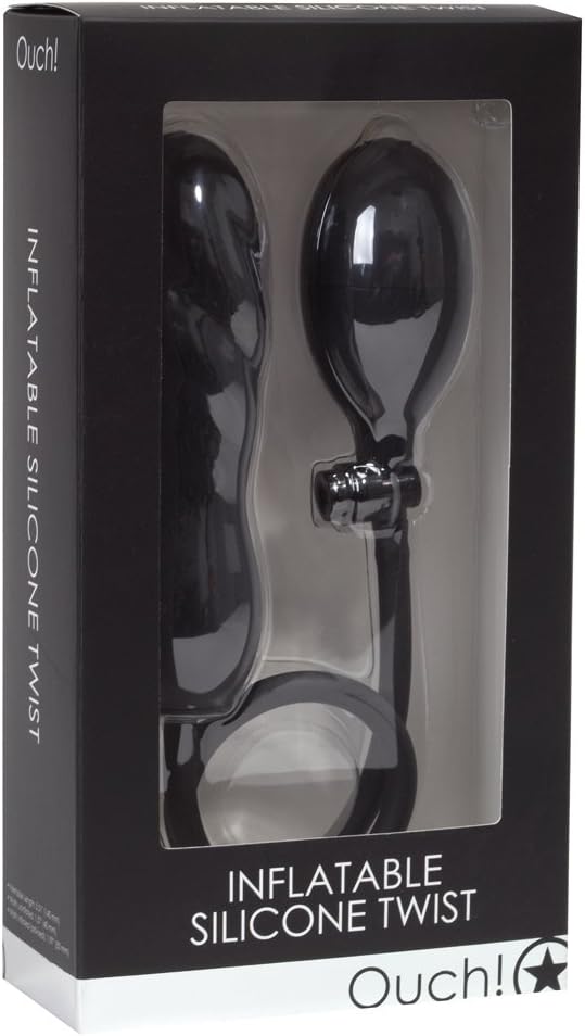 Ouch! Inflatable Silicone Twist Anal Plug Purple, 14 x 5 x 5 cm - Image 3