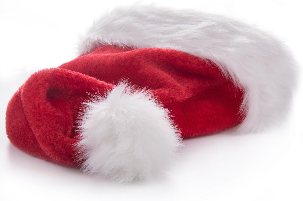 B-Land Unisex-Adult's Santa Hat, Velvet Christmas Hat With Plush Trim &and Comfort Liner: Kitchen & Dining