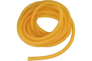Nydotd Natural Latex Rubber Band, 16.4ft / 5m, 6x9mm Rubber Tube Tubing for Slingshot Catapult Elastic Parts Rocket Outdoor Hunting, Yellow