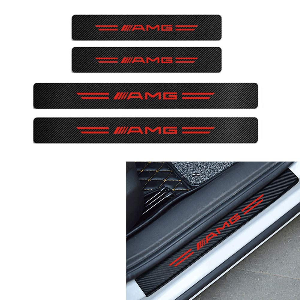 Buy MAXDOOL 4PCS Door Sill Protector Reflective Carbon Fiber Sticker