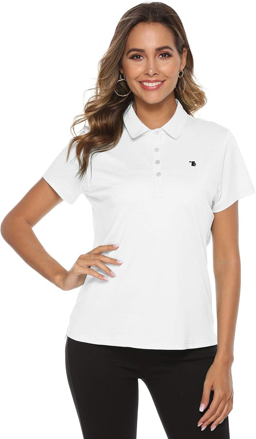 Rdruko Women's Dry Fit Golf Shirts Moisture Wicking Short Sleeve Polo Sports Shirts: Clothing