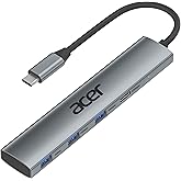 Acer USB C Hub 10Gbps, USB-C 3.2 Extender, 4-Port USB C Adapter with 3 USB A & USB C Ports, High Speed USB C Multiport Splitt