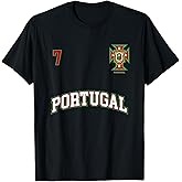 Portugal Shirt Number 7 (+Back) Soccer Team Sports Tee Flag T-Shirt