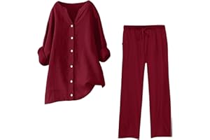 Howstar Linen Set For Women 2 Piece Summer Outfits Plus Size Short Sleeve Graphic Tees Capri Pants Lounge Matching Sets