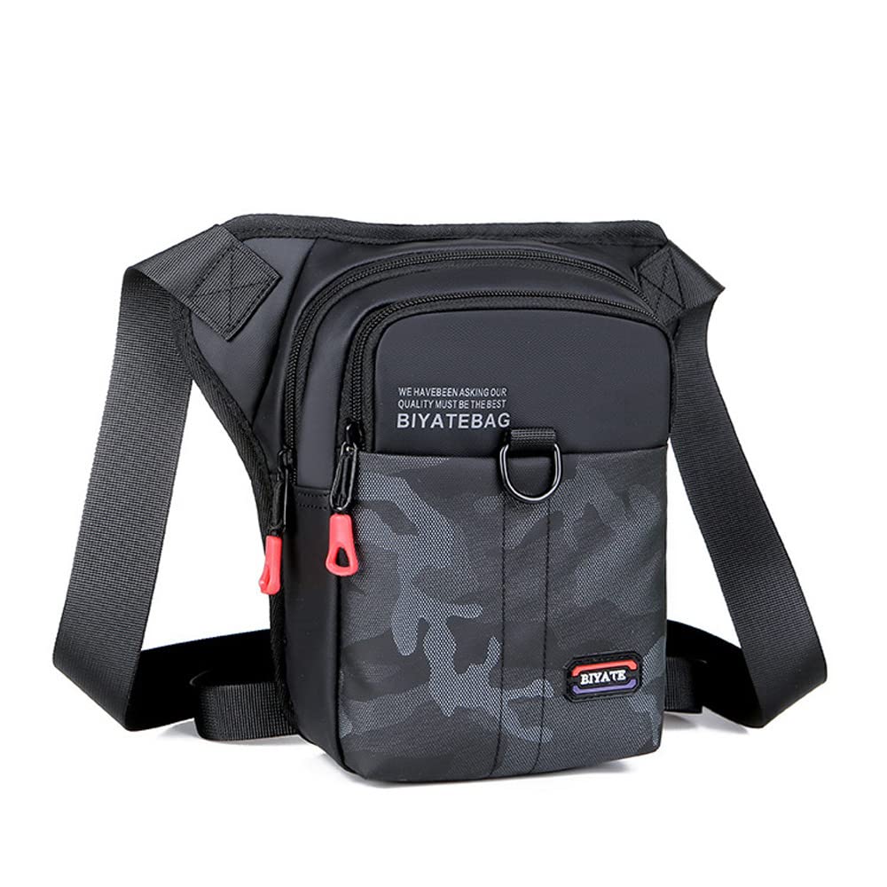 DZOZO Men's Shoulder Bag Waist Pack Drop Leg Bag Messenger Bag Riding Bumbag Waterproof Waist Fanny Pack Chest Bag Travel Waist Bag Outdoor Sports Thigh Fanny Pouch Large Hip Bag