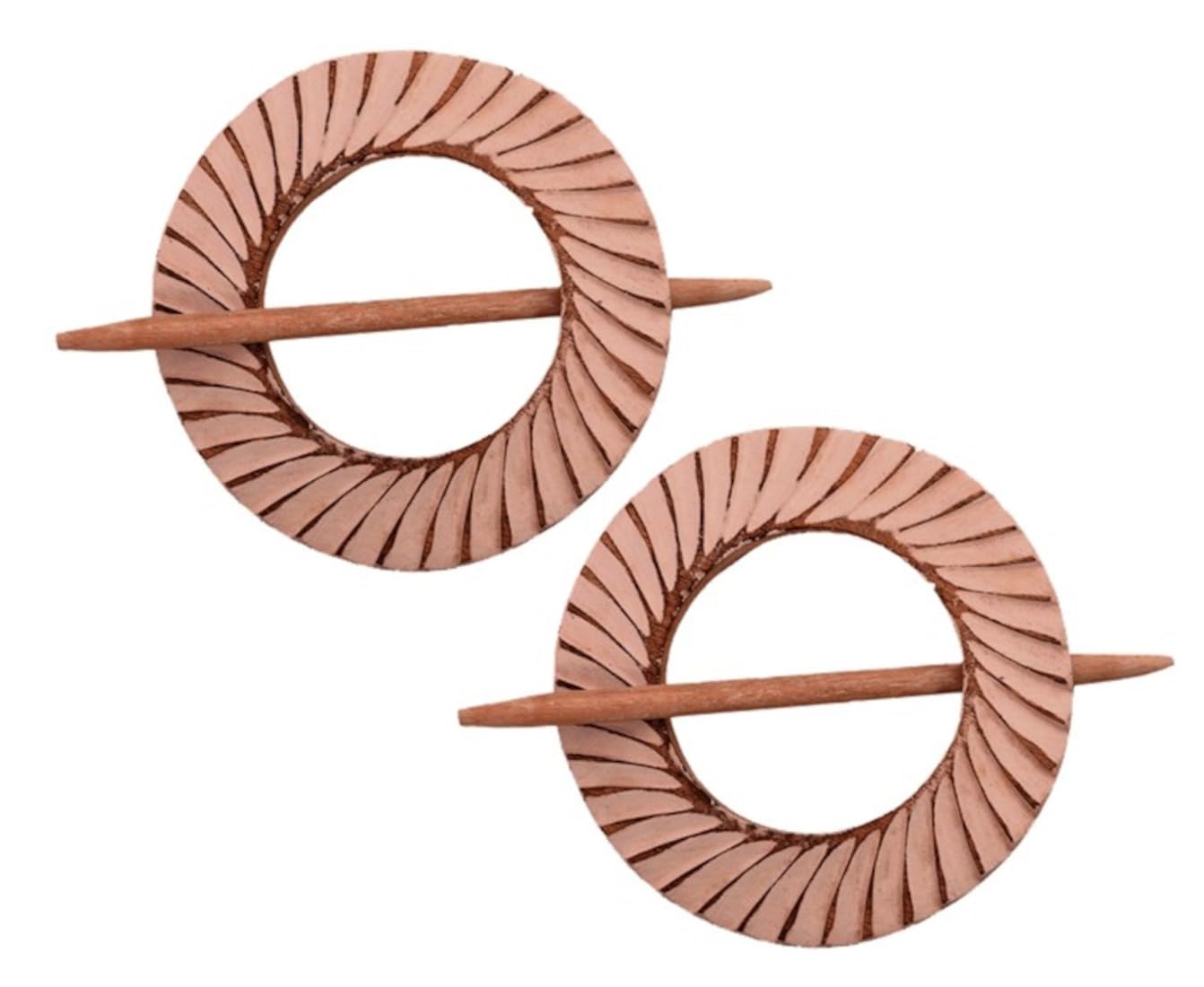 Purpledip Wooden Curtain Holder Tie Back Drape Clips 'Mystic Spiral': Set Of 2 (11150) — image 1