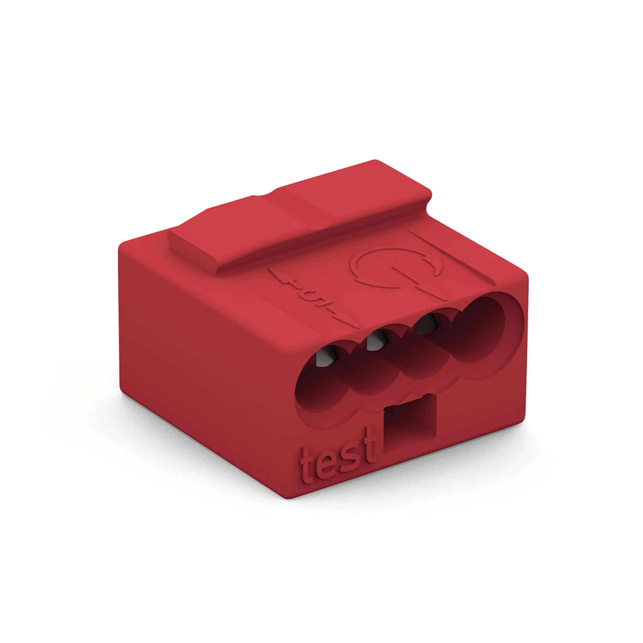 WAGO MICRO PUSH WIRE connector for junction boxes; for solid conductors; 0.8 mm Ø; 4-conductor; light gray cover; Surrounding air temperature: max 60°C; red, 243-804 (100 pcs)