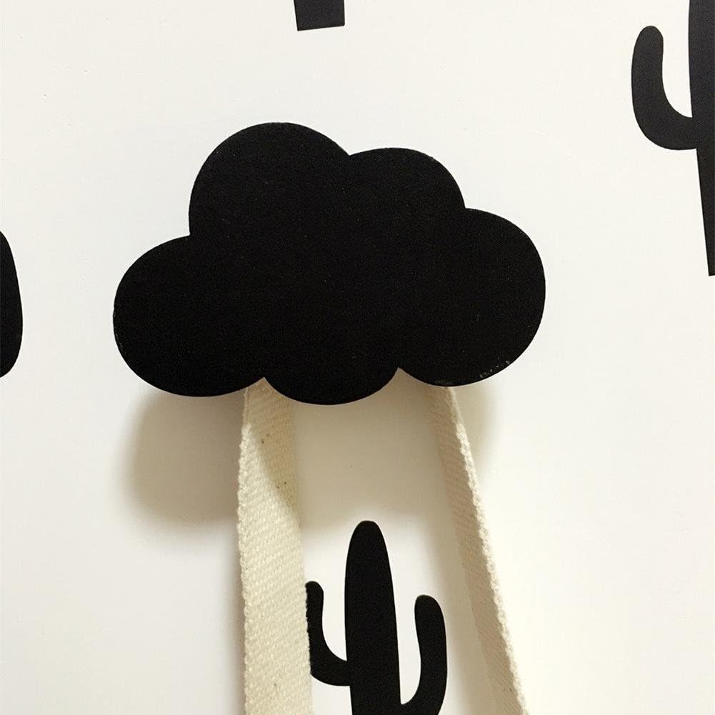 BENHAI 1PC Kids Room Wooden Clouds Hooks Kids Wall decorative Behind Door In Children Room hanger Hooks On Boys Girls Room Wall Decals
