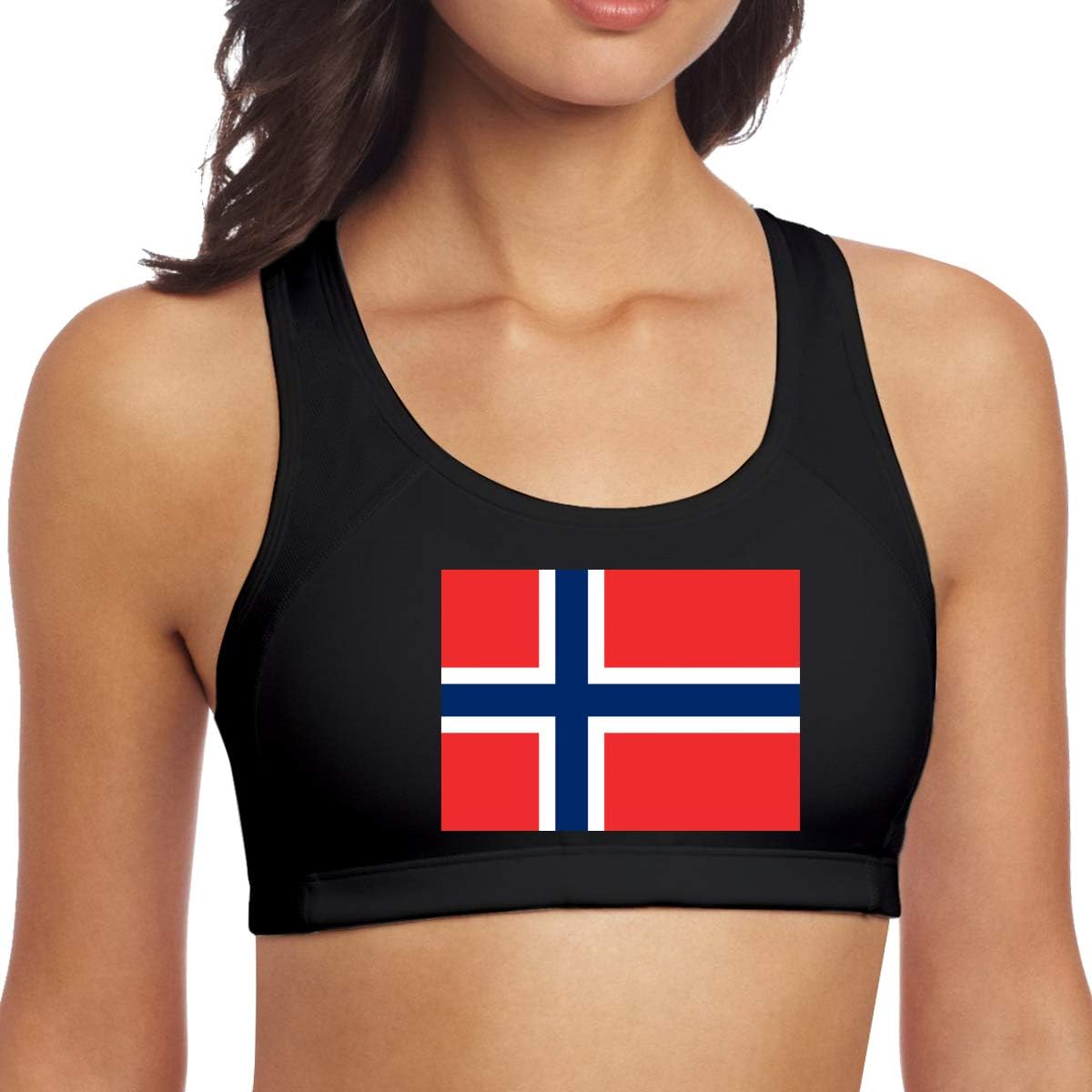 YUTR&BRA Norway Flag Women Sports Bras Wirefree Racerback for Yoga Gym