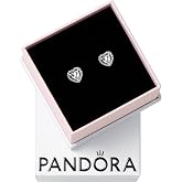 PANDORA Elevated Heart Stud Earrings | Sterling Silver &amp; Cubic Zirconia, Jewelry for Women with Gift Box, Timeless Heart Design