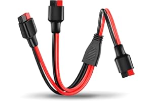 PAEKQ 10AWG Anderson Y Splitter Cable Solar Panel Connector Branch Parallel Adapter Cable for Portable Solar Generator Power Station Compatible with Goal Zero Jackery High Power Pole Port Connector
