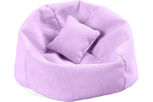 WALANT Doll Car Seat Compatible with Labubu, Handmade Bean Bag Chair for 15-17cm Doll, Anti-Slip Bottom, Cute Doll Accessories for Display, Fans&Collectors Gifts, Durable Corduroy Fabric (Light Purple)