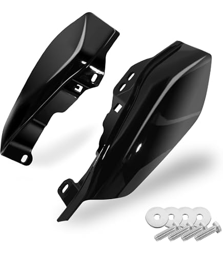 Left & Right Black Mid-Frame Deflectors With Chrome Flame Trim – For Harley Bikes
