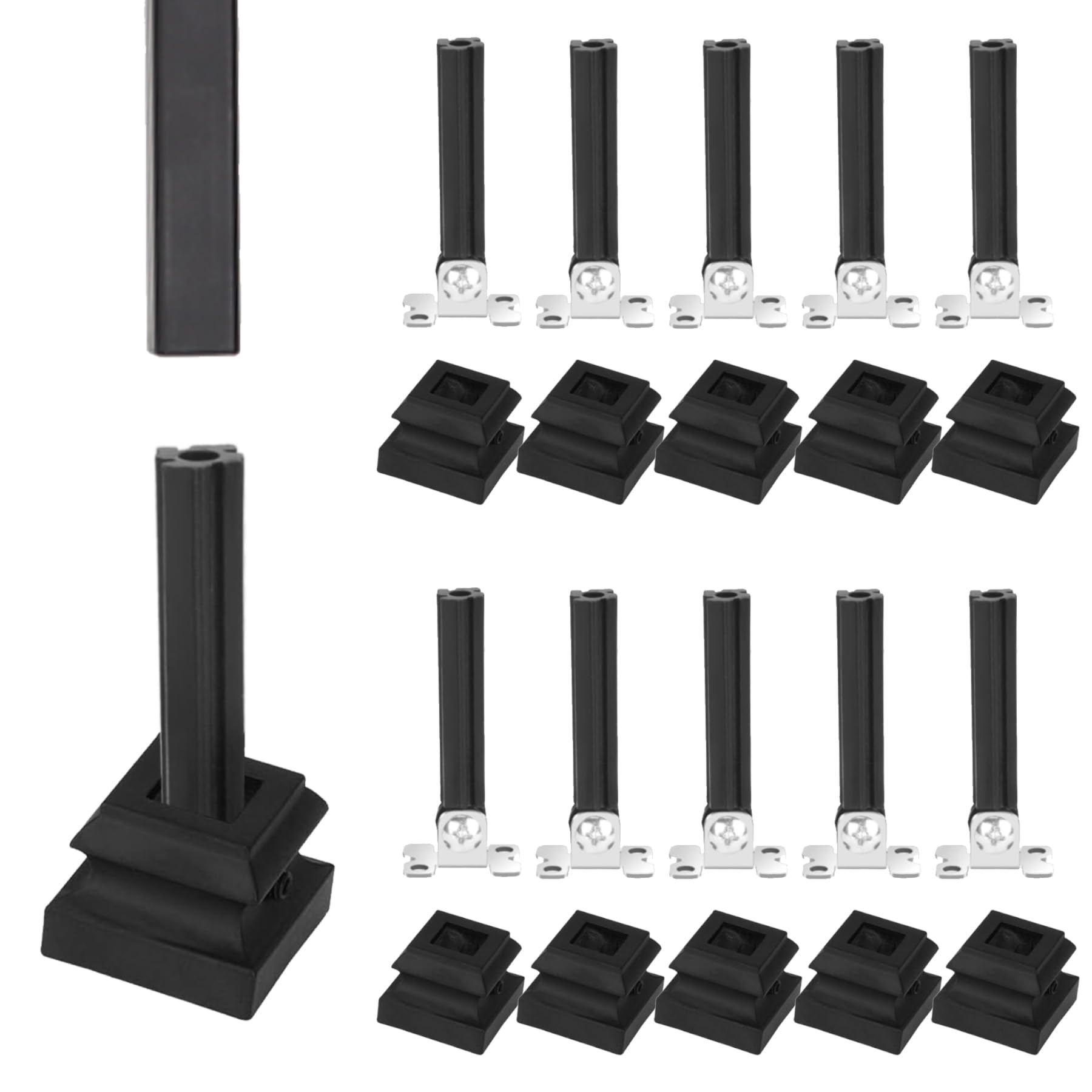 Photo 1 of Sidasu Adjustable Angle Connectors with Flat Shoes for 1/2'' Square Balusters for Staircase (10 Connectors 10 Flat Shoes)