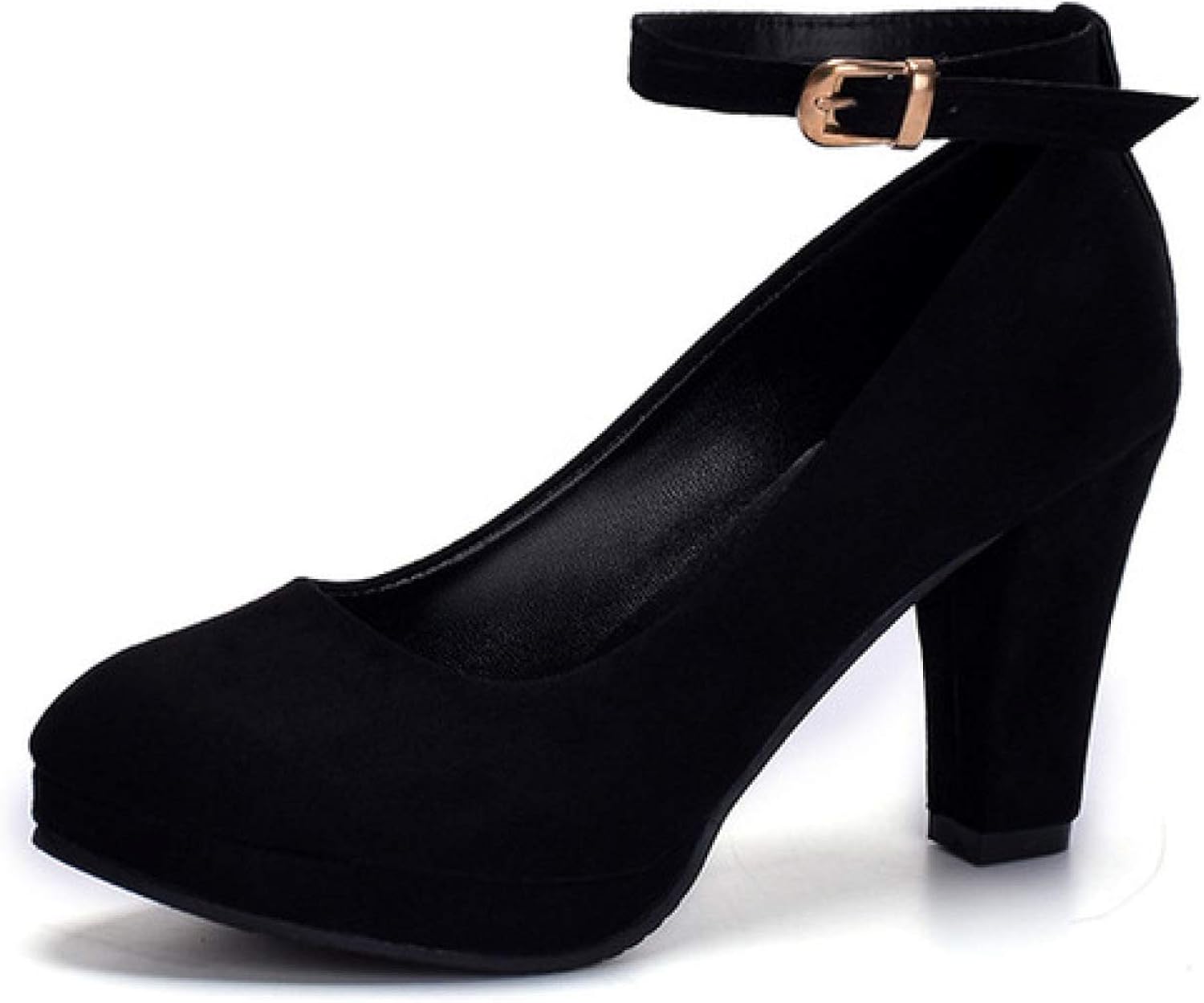 Amazon.com | Women's Elegant Round Toe Ankle Strap Mary Jane Heels Anti-Skid Shockproof Wedding 